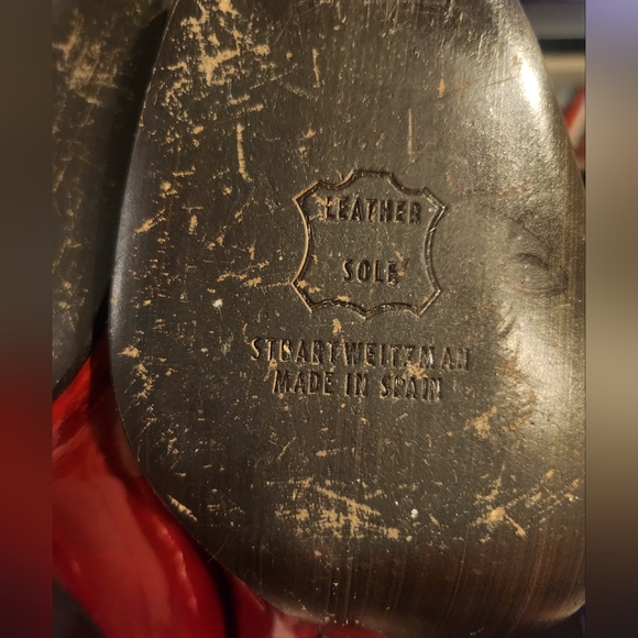 Stuart Weitzman Red peep open toe heels 7.5 - Picture 2 of 8